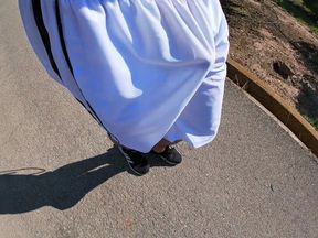 Flashing My Boner in See Thru Basketball Shorts for the Cyclists and Runners