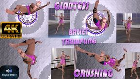 A SENSUAL BALLET DANCER, SHE SHRINKS A MAN AND PUTS HIM IN HER SNEAKERS TO TRAMPLE AND CRUSH HIM WHILE SHE DANCES -4k