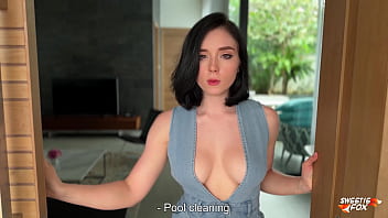 Lonely Housewife Couldn&#039_t Resist the Temptation of Being Fucked by Sports Swimming Pool Cleaner POV