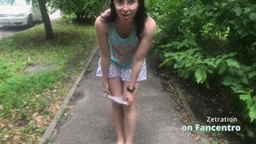 Gorgeous Brunette Is Playing Naughty in Your Park Without Panties!