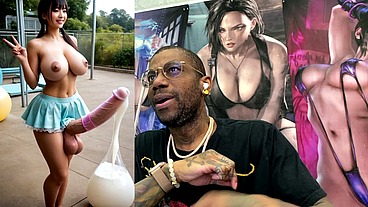 Asian Transgender Girl Filling Up Balloons With Her Transgender Cum, AI Generated