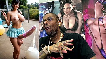 Asian Transgender Girl Filling Up Balloons With Her Transgender Cum, AI Generated