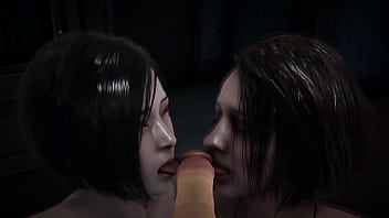 Ada wong &amp_ Jill Valentine eats a good cock [Full Video] 4m