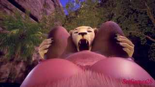 Furry orgy with interracial swingers, they fuck and squirt in Wild Life sex