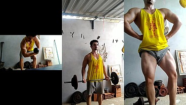 SaymonFitness no treino que enche suas bolas de leite