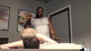 Waitress getting butt banged! by her big black dick boss