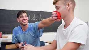 Youngster Man Fap Waters Gets Dominated And Bullied By Athletic Jock Jordan Starr In Class - Hellion Him