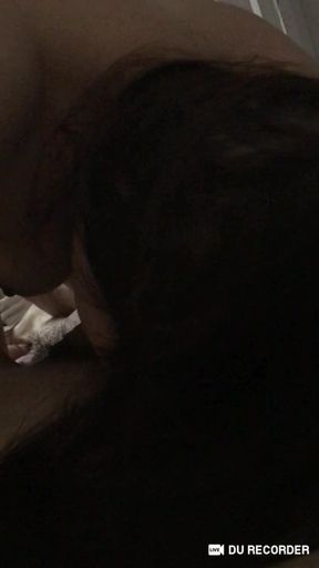 Big-titted MILF sucks on thick cock