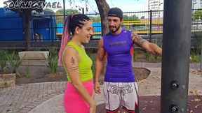 First-time student gets caught fucking in public by strict PE teacher