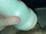 Daddy Talks Dirty and Creampies His Fleshlight With a Throbbing Cumshot