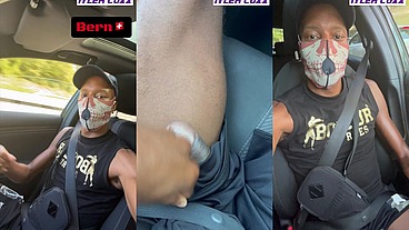 wanking my dick in my car in public