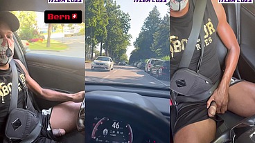 wanking my dick in my car in public