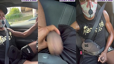 wanking my dick in my car in public