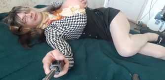 I'm lying on the bed