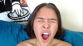 Petite Asian Teen GIVES Blowjob and CUMS