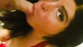 Nice Latina transsexual deep throat’s schlong