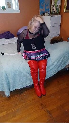 Nurse Vicki in Red Thigh High Boots Photos Turned to Video