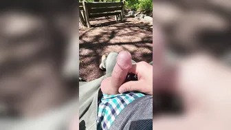 Twink Strokes Thick Mushroom-Head Cock and Big Balls Outdoors
