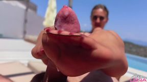 Poolside Nylon Footjob