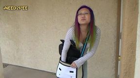 asian girl pees her skintight jeans omoraashi