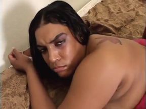 Big booty ebony shaves in the shower before getting pounded in bed