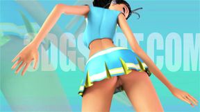 3DGSPOT - Big Titties Girls Do Hard Scissoring During Wrestling Fight! ANIMATED SEX!