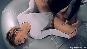 Jane Tiffany Monochrome Strapon Sex On A Giant Silver Tuffet