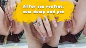 After sex routine: cum dump and ****