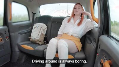 Fake Taxi Redhead with big natural boobs and a sexy big ass fucked in a taxi