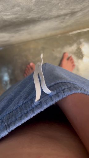 Young Asia Boy Jerk small dick and big cum in public toilets
