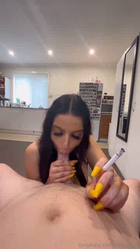 Beth smoking blowjob