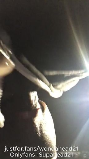 BBC Worship at Night: Risky Public Blowjob & Throat Fuck