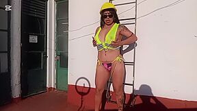 Horny Engineer Is Fucked By A Client With A Big Cock, All Her Holes Are Filled With Milk