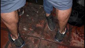 Threesome having sex in the gay cinema box - Part 1