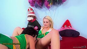 Cheerleaders Squirting, Ass Eating & Cum Snorting Birthday Party – Raw & Uned