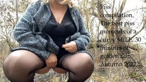 Piss compilation. The best piss moments of a curvy MILF. 30 minutes of golden rain. Autumn 2022.