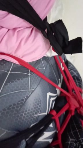Spidey get stuck in hogtied part 2   Clip 1