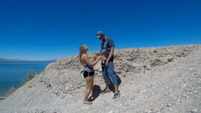 Public Beach Throatfuck: Thick Babe Devours Hard Rod