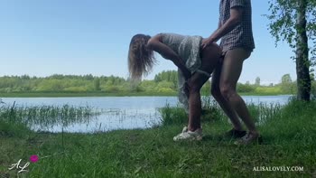 Alisa Lovely's Wild Summer Love: Outdoor Teen (18+) Blowjob & Cumshot