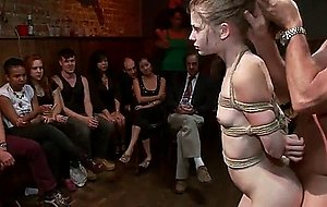 Young sensi pearl gets tied up and fucked in public