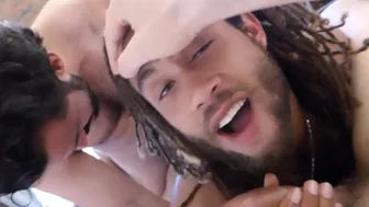 Bareback anal action with interracial studs