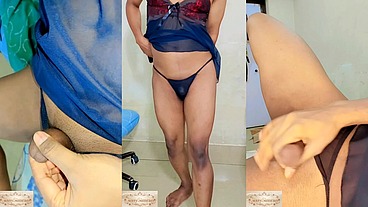 Smallest penis in the world sissy try to get limp eunuch penis erect hard