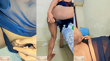 Smallest penis in the world sissy try to get limp eunuch penis erect hard