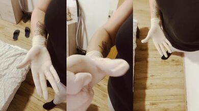 Spitting on white gloves and on my shirt