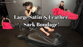 Large Satin & Leather Sack Bondage!