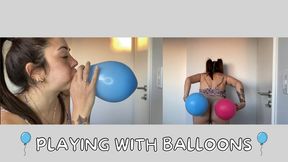 Inflating balloons and rubbing them on my skin, so playfull !!