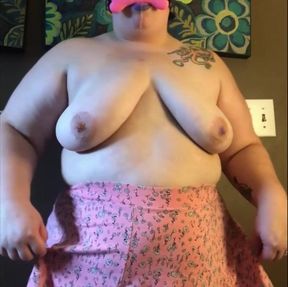Gagged drooling morning masturbation
