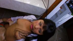 Brunette Latina gives a blowjob and fucks with Max Cortes