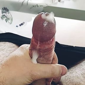 Massive orgasm after long cock milking.