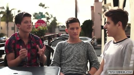 Hot twink bukkake with facial